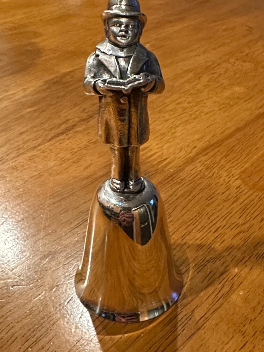 Reed & Barton Vintage Silver Caroler Hand Bell - Figurine Top
